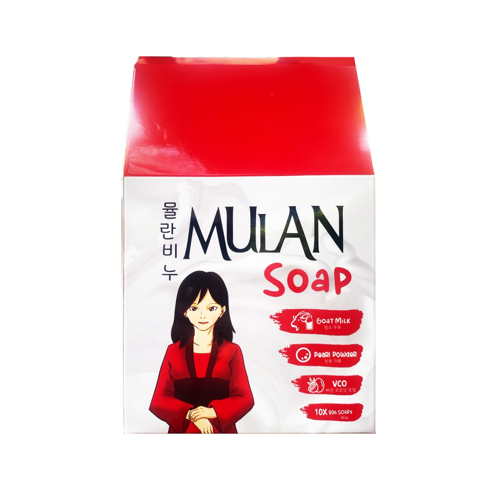 MULAN Pearl Powder + Goat Milk Soap 80g 1Box (10pcs)